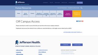 Off Campus Access - Human Resources - Jefferson - Thomas ...