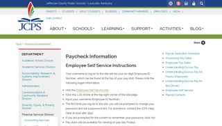 Paycheck Information | JCPS