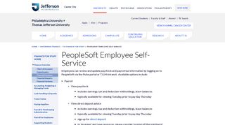 PeopleSoft Employee Self-Service - Thomas Jefferson University