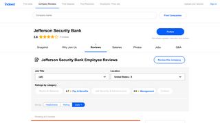 Working at Jefferson Security Bank: Employee Reviews | Indeed.com