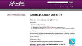 Accessing Courses in Blackboard | Jefferson State Community College