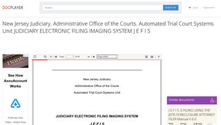 New Jersey Judiciary. Administrative Office of the Courts. Automated ...