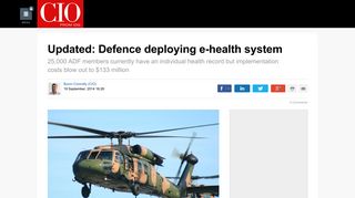 Updated: Defence deploying e-health system - CIO