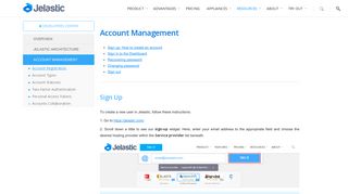 Account | Jelastic Dev Docs