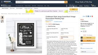 Amazon.com : Chalkboard Style Jenga Guest Book Vintage ...