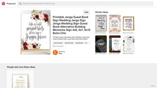 Printable Jenga Guest Book Sign Wedding Jenga Sign ... - Pinterest