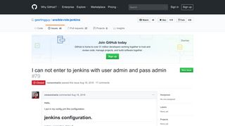 I can not enter to jenkins with user admin and pass admin · Issue ...