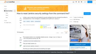 How to reset Jenkins security settings from the command line ...