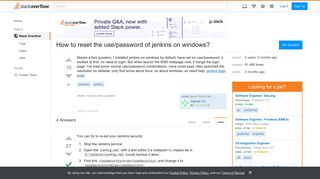 How to reset the use/password of jenkins on windows? - Stack Overflow