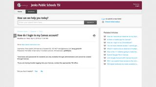 How do I login to my Canvas account? : Jenks Public Schools TSI