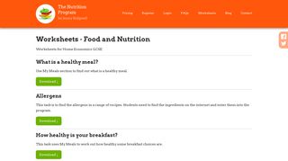 Food and Nutrition - Nutrition Program : : by Jenny Ridgwell