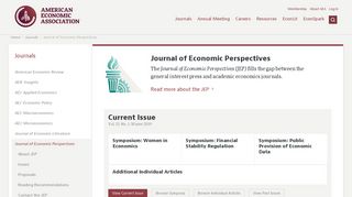Journal of Economic Perspectives - American Economic Association