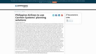 Philippine Airlines to use Carmen Systems' planning solutions - Cision