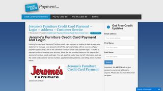 Jerome's Furniture Credit Card Payment - Login - Address - Customer ...