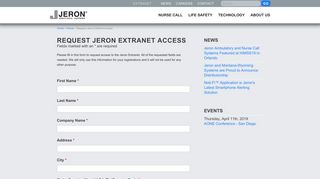 Request Jeron Extranet Access | Jeron - Nurse Call Systems, Intercom ...