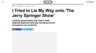 I Tried to Lie My Way Onto 'The Jerry Springer Show' - VICE