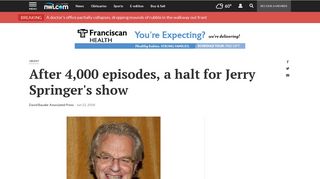 After 4,000 episodes, a halt for Jerry Springer's show | Television ...