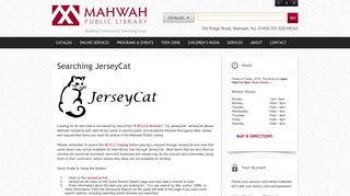 Searching JerseyCat | Mahwah Public Library