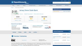 Jersey Shore State Bank Reviews and Rates - Pennsylvania