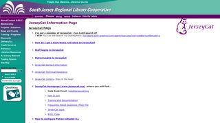 South Jersey Regional Library Cooperative: JerseyCat FAQ page
