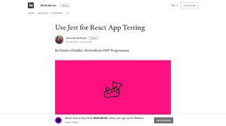Use Jest for React App Testing – WeAreBrain