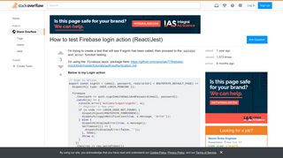 How to test Firebase login action (React/Jest) - Stack Overflow