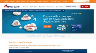 American Express Privileges - Jet Airways ICICI Bank Sapphiro Credit ...