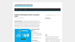 Contact of JetPrivilege customer care (phone, email) | Customer Care ...