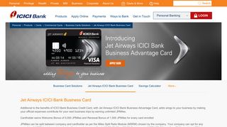Jet airways Business Advantage Card - ICICI Bank