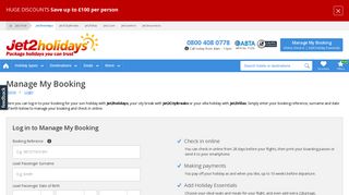 Manage My Booking | Jet2holidays
