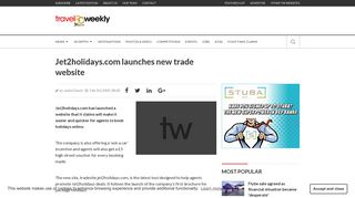 Jet2holidays.com launches new trade website | Travel Weekly