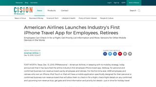 American Airlines Launches Industry's First iPhone Travel App for ...