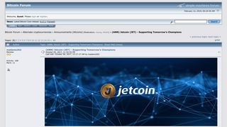 (ANN) Jetcoin (JET) - Supporting Tomorrow's Champions - Bitcointalk