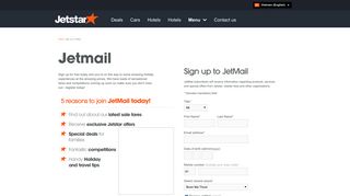JetMail Sign Up | Jetstar - Jetstar Home