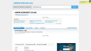 korunet.co.nz at WI. Air New Zealand - Login - Website Informer