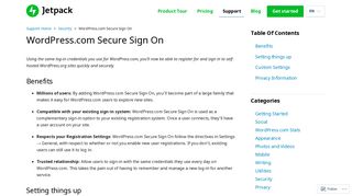 WordPress.com Secure Sign On - Jetpack