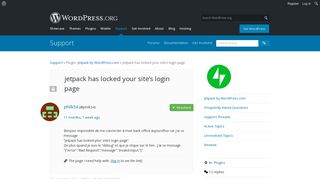 jetpack has locked your site's login page | WordPress.org