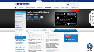 JetPrivilege HDFC Bank Diners Club Credit Card | HDFC Bank