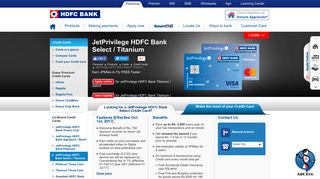 JetPrivilege HDFC Bank Titanium Credit Card - Avail of up to 2,000 ...