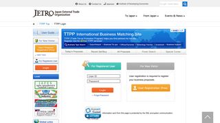 TTPP Login - Business Matching Site(Database) TTPP - JETRO