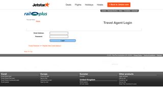 Travel Agent Login - Jetstar - Rail Plus