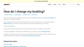 Changing a booking | Jetstar