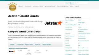 Jetstar Credit Cards: Review & Compare | Canstar