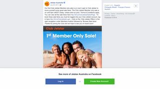 Our first Club Jetstar Member only sale... - Jetstar Australia | Facebook