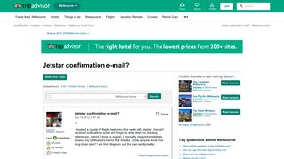 Jetstar confirmation e-mail? - Melbourne Forum - TripAdvisor