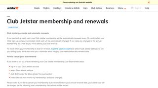 Club Jetstar membership and renewals | Jetstar