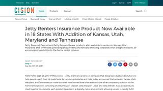 Jetty Renters Insurance Product Now Available in 18 States With ...