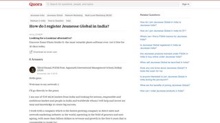 How to register Jeunesse Global in India - Quora
