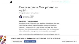 How grocery store Monopoly cost me my job – Zach Zimmerman ...