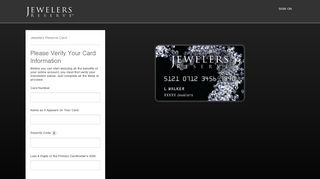 Jewelers Reserve Credit Card: Registration Verification - Citibank